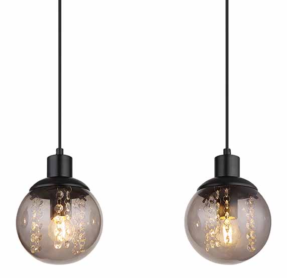 Suspension rurale noire à globes Globo Richard – Image 3