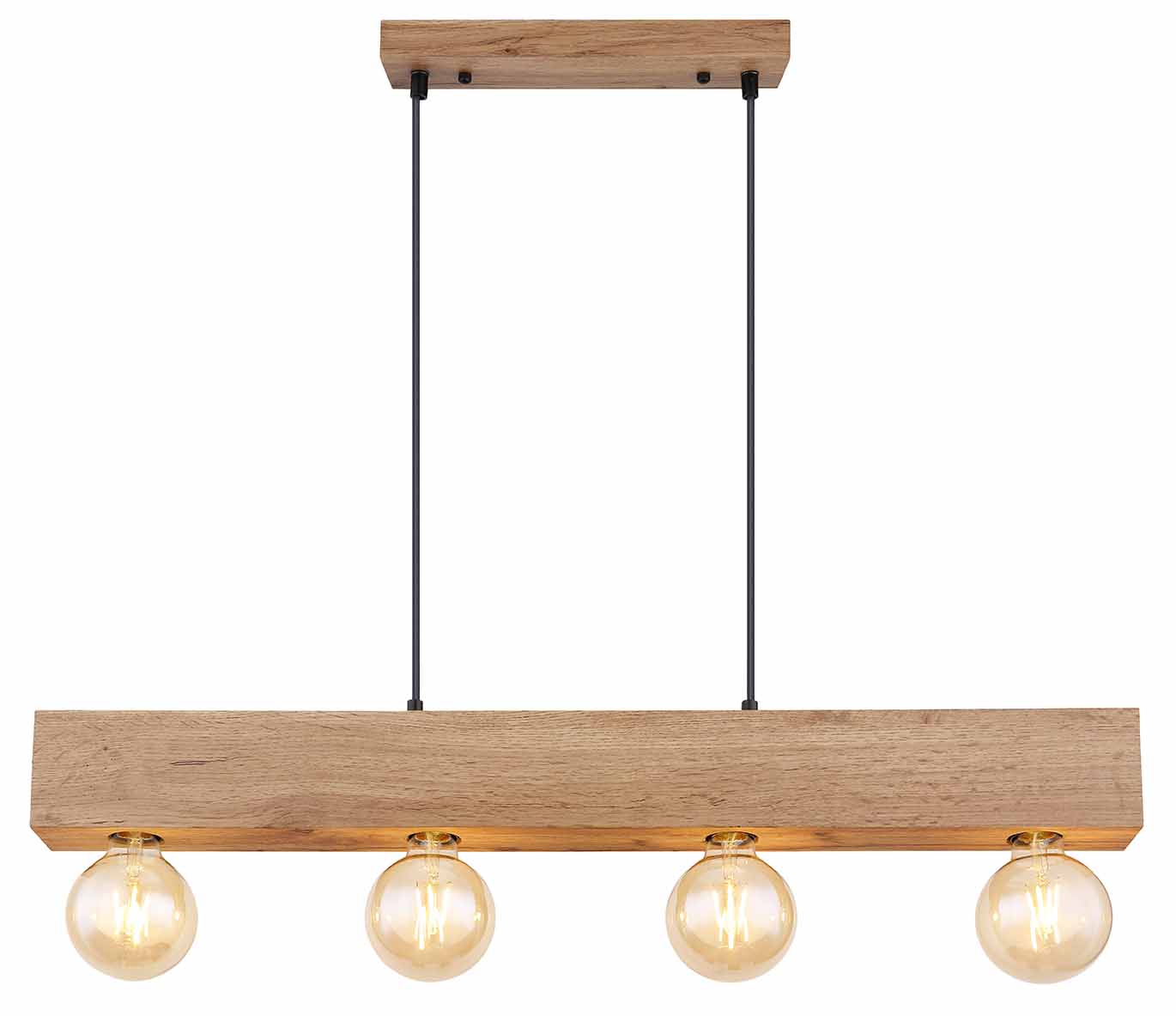 Suspension rurale noire en bois et métal Globo Erna – Image 2