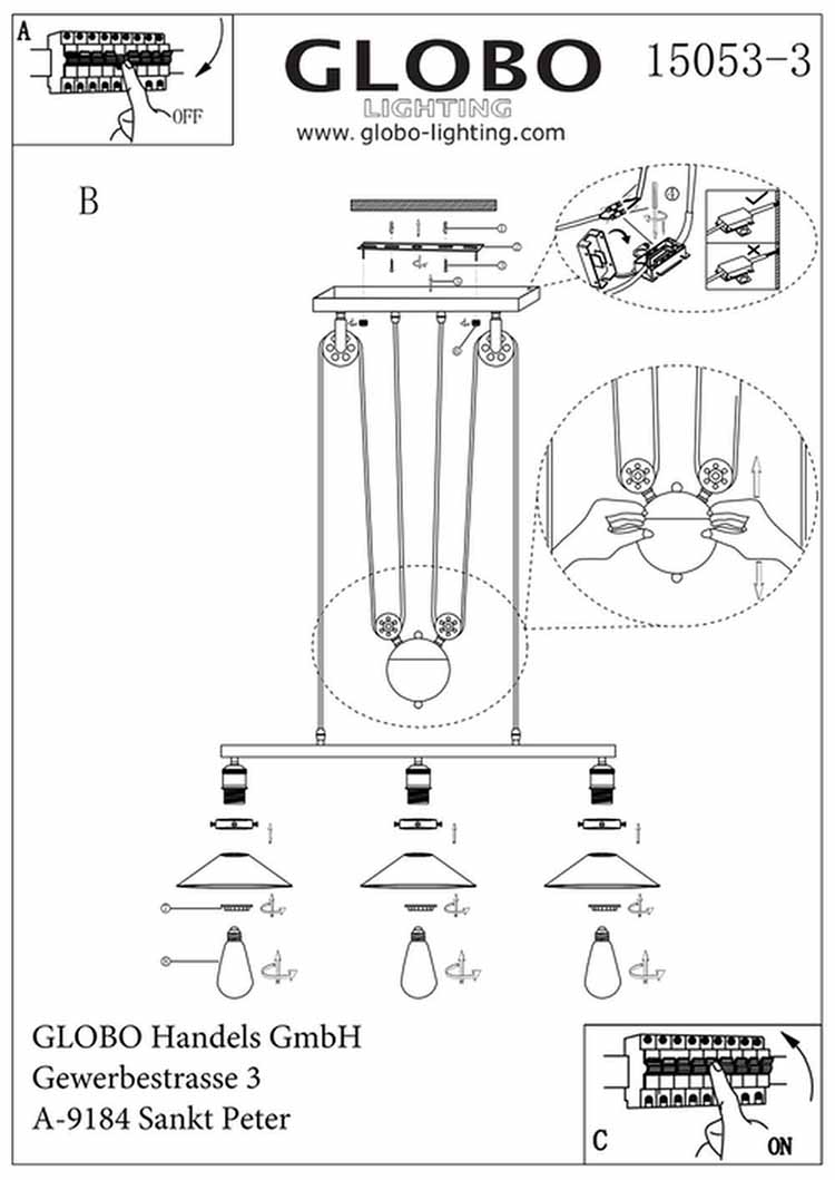 Suspension vintage en métal cuivre Globo Lenius – Image 3