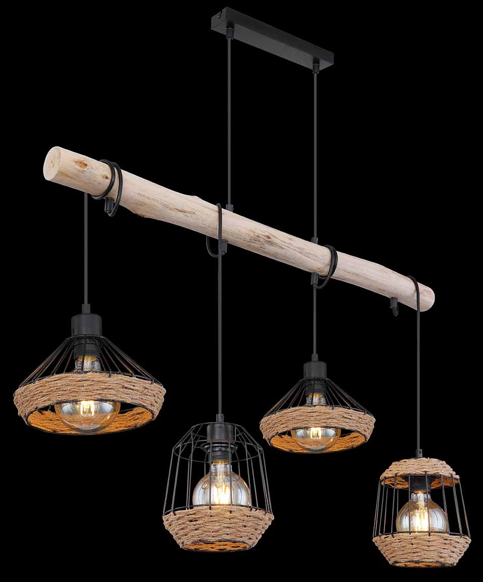 Suspensions bohémiennes noires en métal Globo Surri – Image 4