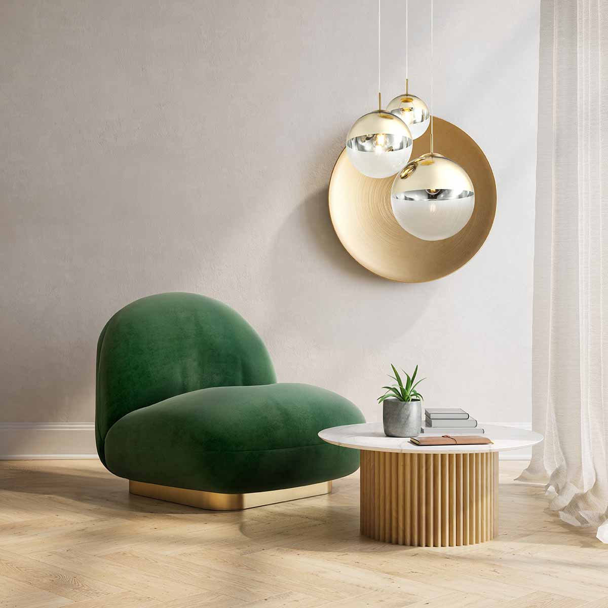 Suspensions classiques en métal doré Globo Varus – Image 4