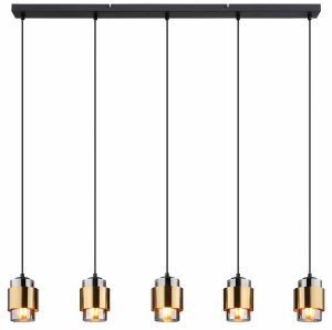 Alternative view of Suspensions classiques en métal noir et or Globo Milley