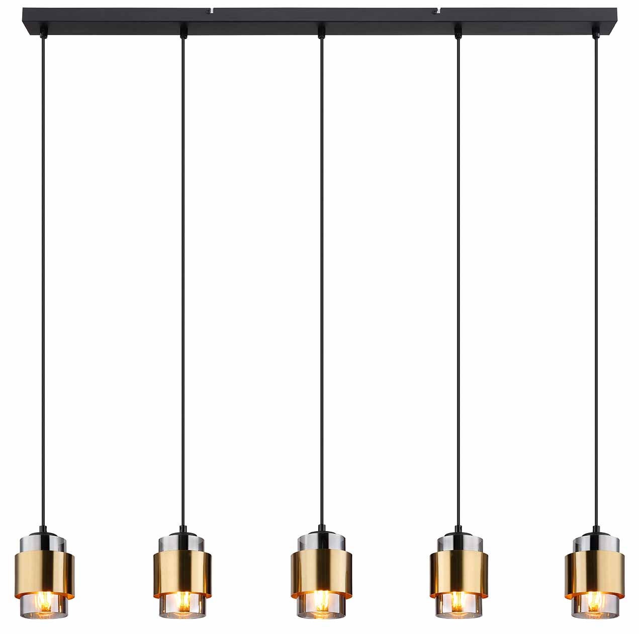 Suspensions classiques en métal noir et or Globo Milley – Image 2