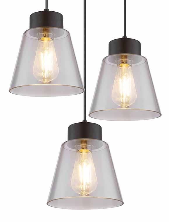 Suspensions classiques en verre et métal noir Globo Gumba – Image 3
