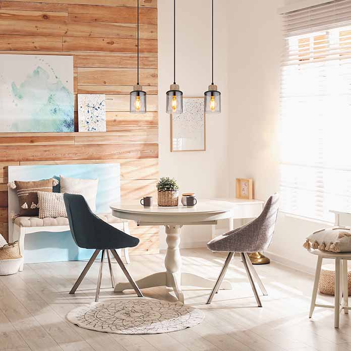 Suspensions classiques noires en métal et verre Globo Reid – Image 4