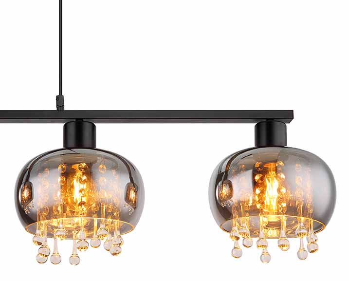 Suspensions classiques noires en métal Globo Corry – Image 3