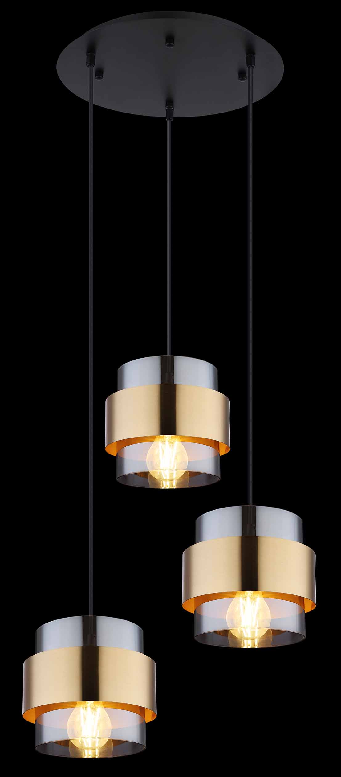 Suspensions classiques noires en métal Globo Milley – Image 3