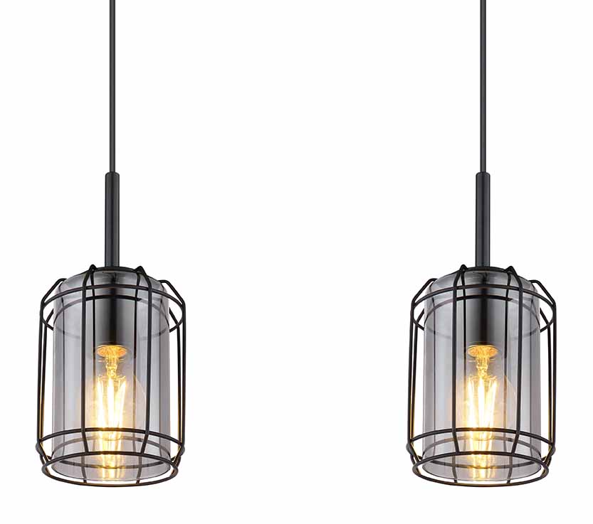 Suspensions industrielles noires en métal Globo Kammi – Image 3