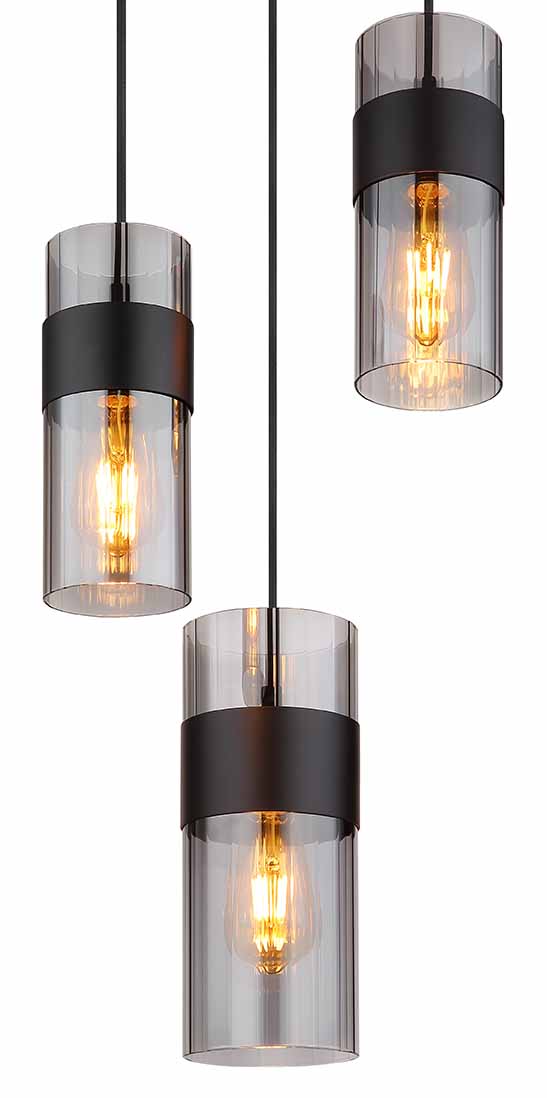 Suspensions modernes en métal noir Globo Scarfina – Image 2