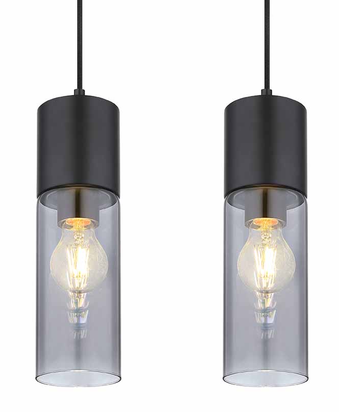 Suspensions modernes noires en métal et verre Globo Annika – Image 3