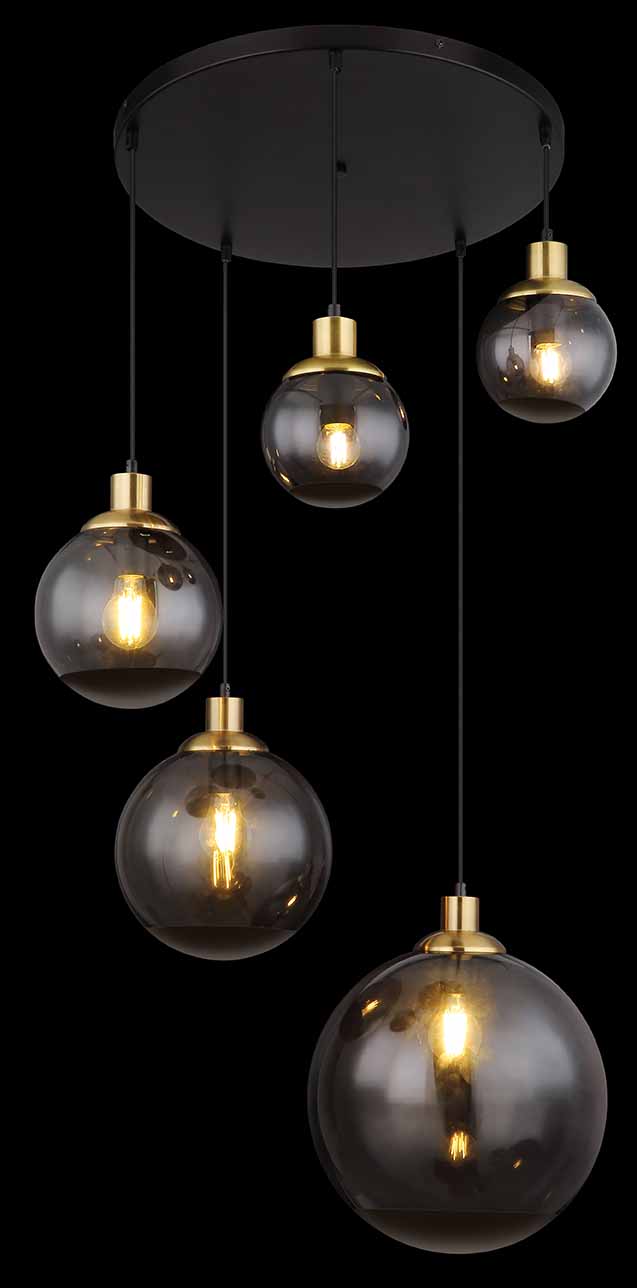 Suspensions modernes noires en métal et verre Globo Potter – Image 3