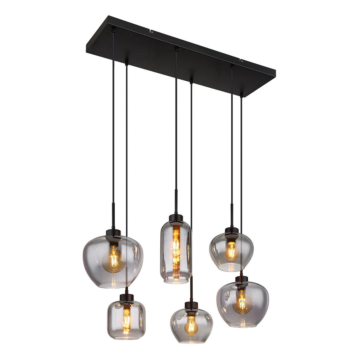 suspensions-modernes-noires-en-métal-globo-matt-15549-6sh