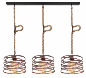 Alternative view of Suspensions rétro en métal et corde Globo Marco