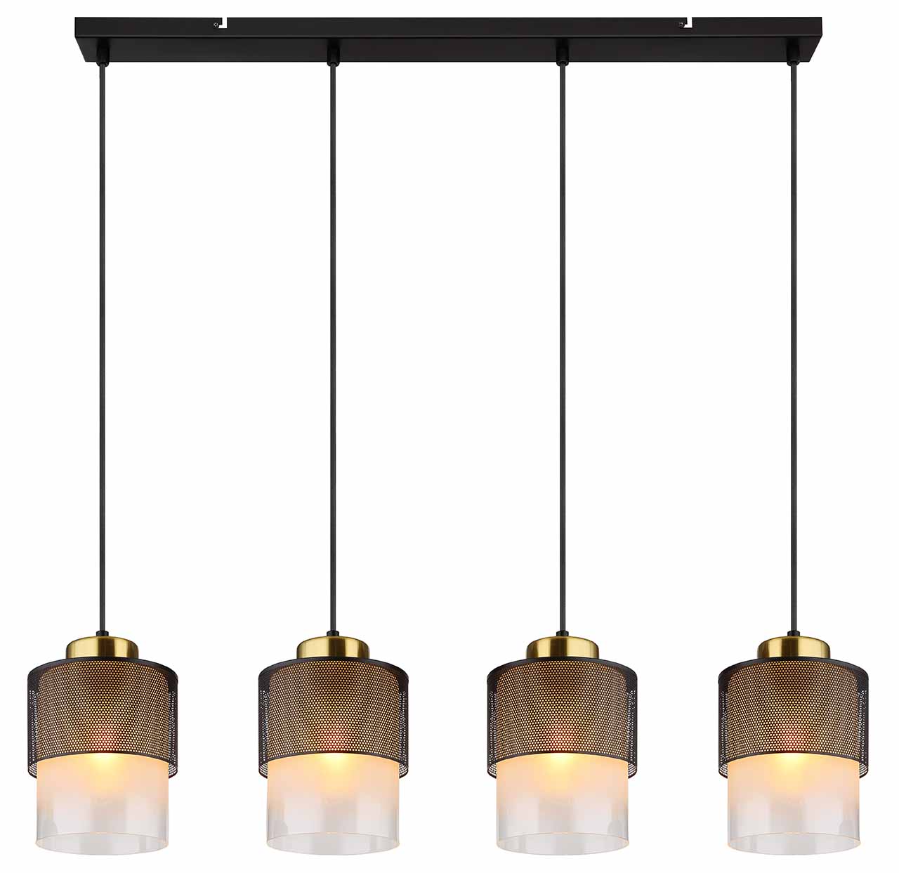 Suspensions rétro en métal et verre noir Globo Olga – Image 2