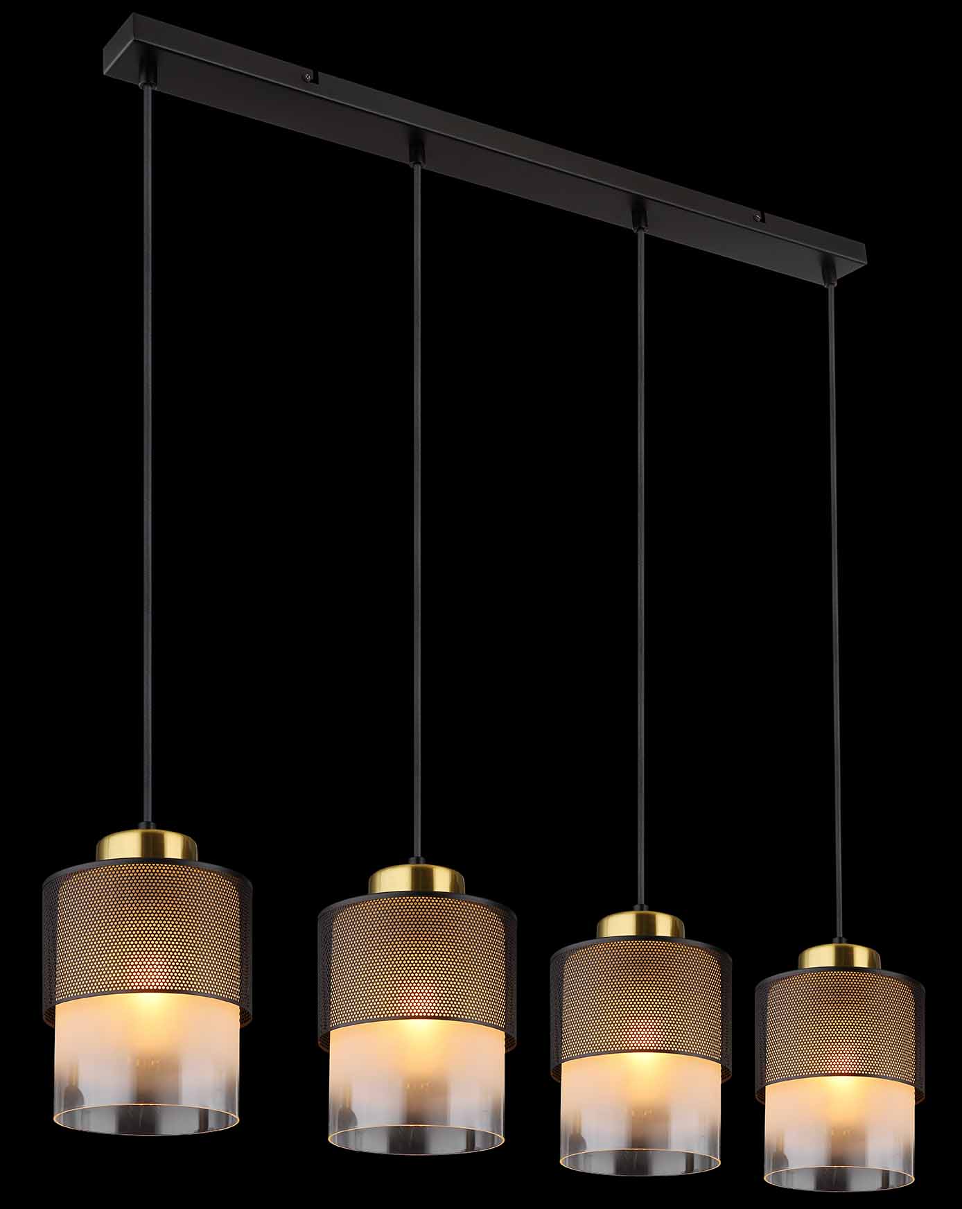 Suspensions rétro en métal et verre noir Globo Olga – Image 4