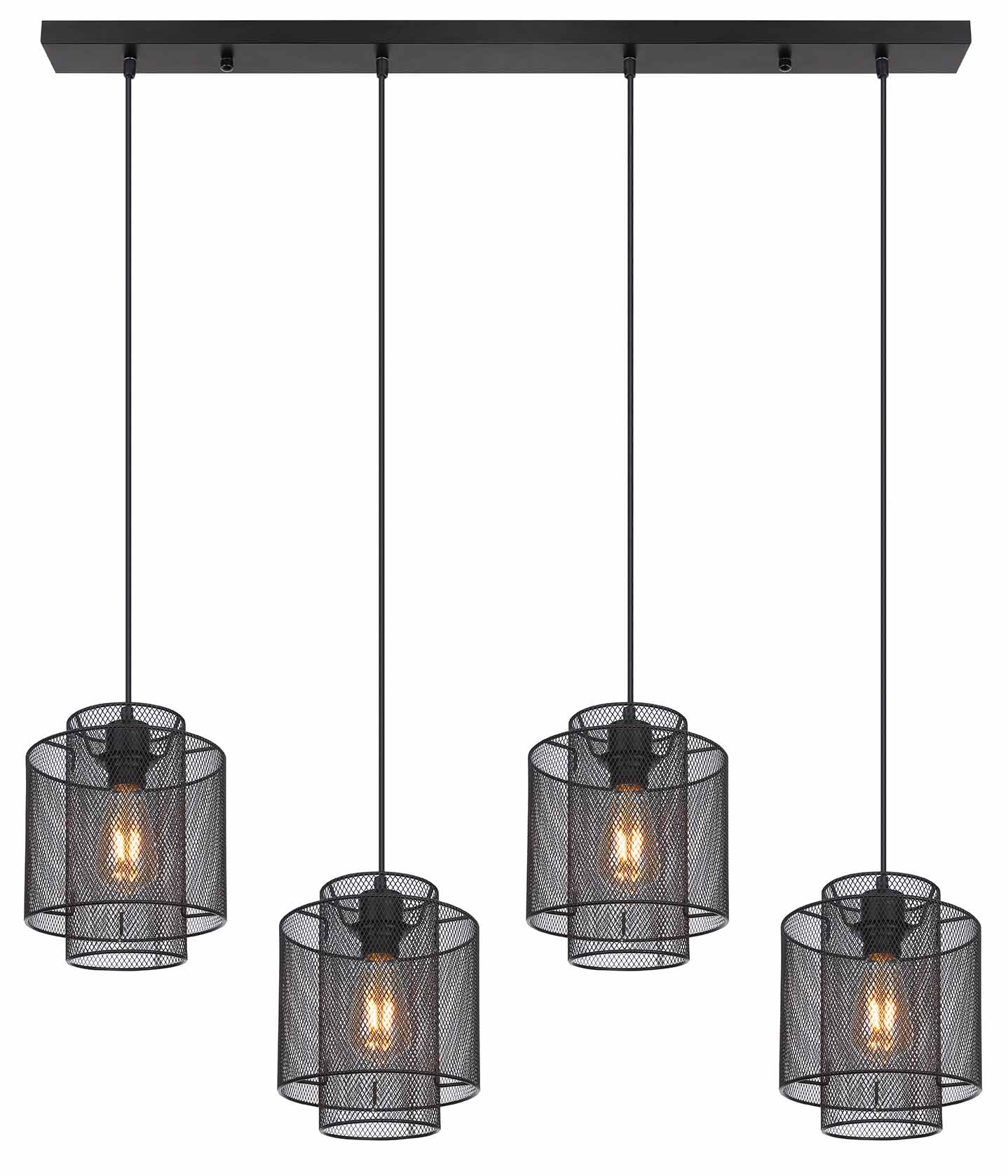 Suspensions rétro noires en grillage métallique Globo Augustin – Image 2