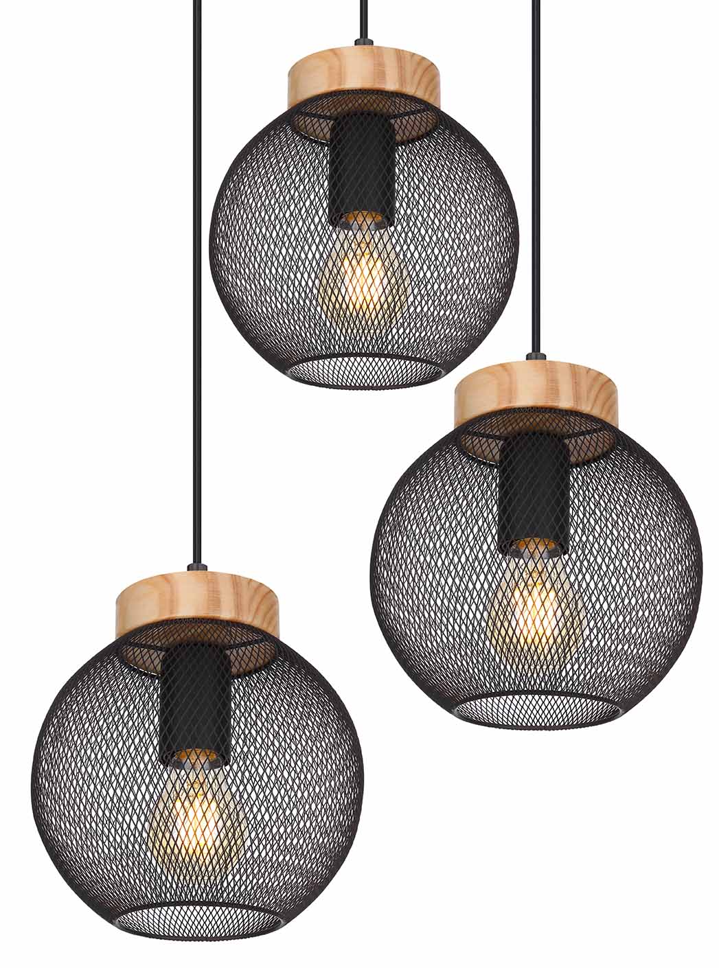Suspensions rétro noires en grillage métallique Globo Pablo – Image 2