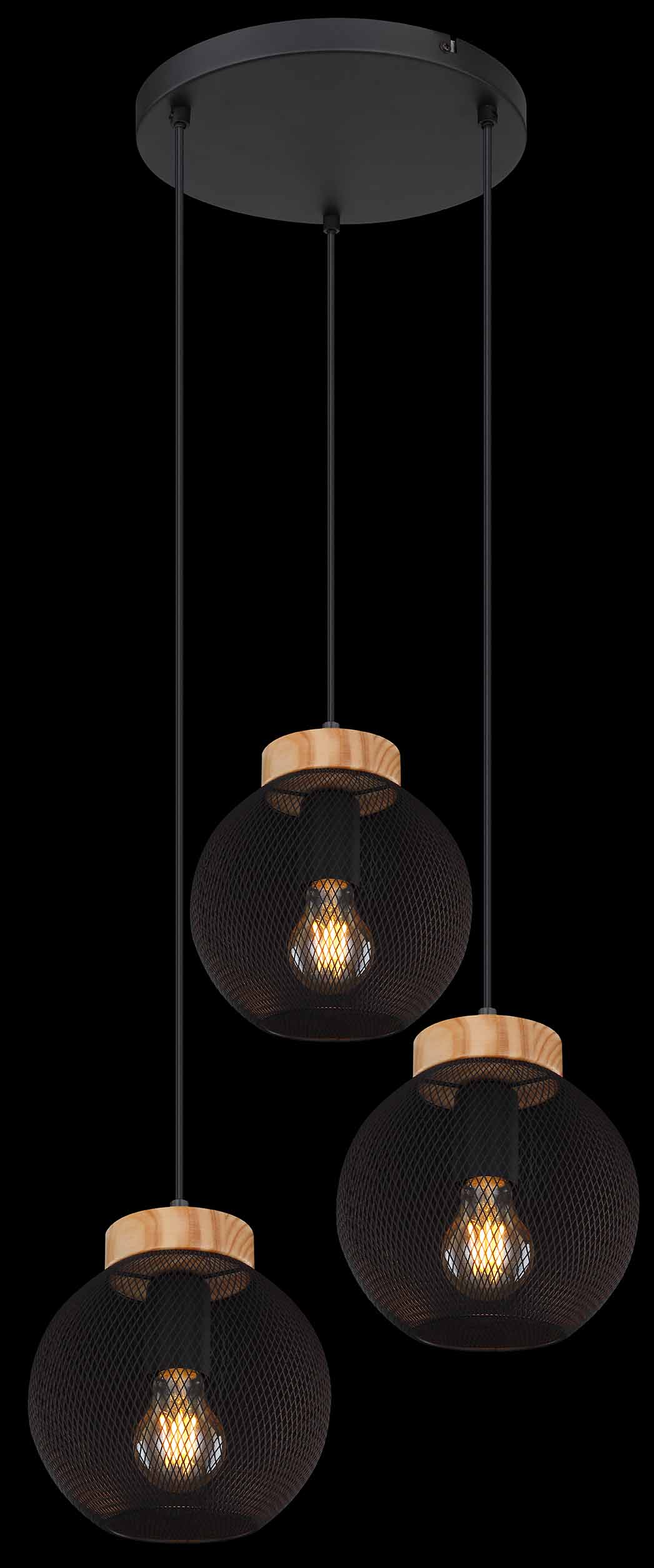 Suspensions rétro noires en grillage métallique Globo Pablo – Image 3