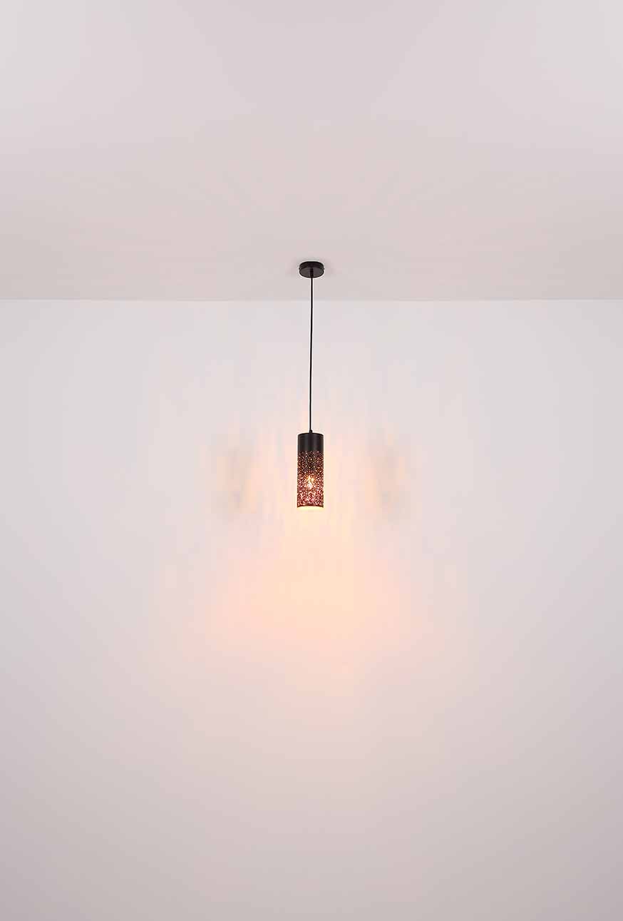 Suspensions rétro noires en métal Globo Crocky – Image 4