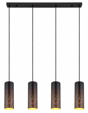 Alternative view of Suspensions rétro noires en métal Globo Crocky