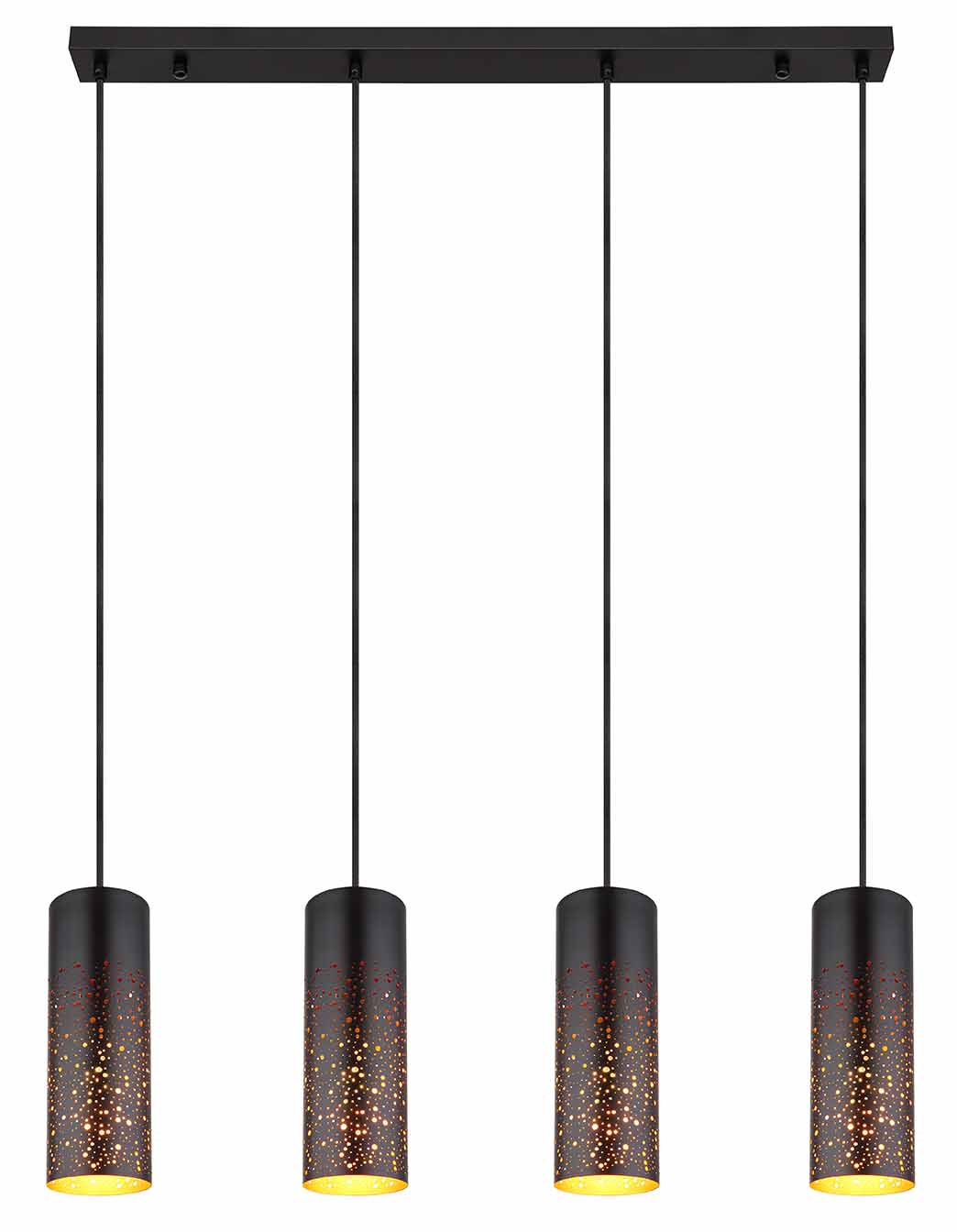 Suspensions rétro noires en métal Globo Crocky – Image 2