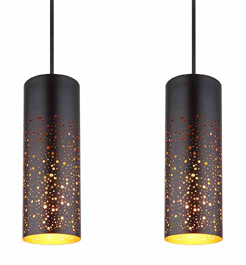 Suspensions rétro noires en métal Globo Crocky – Image 3