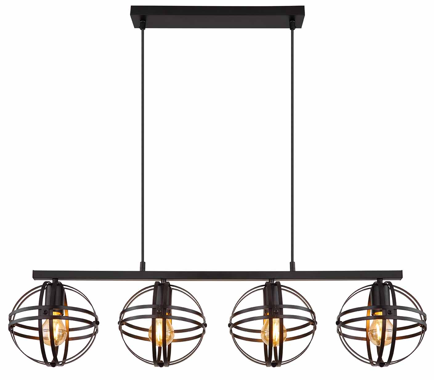 Suspensions rétro noires en métal Globo Tamara – Image 2