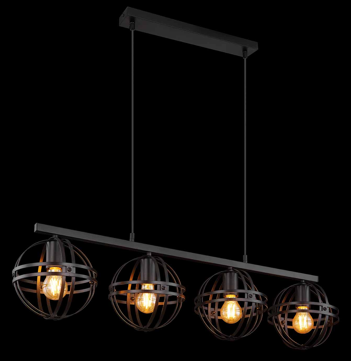 Suspensions rétro noires en métal Globo Tamara – Image 4