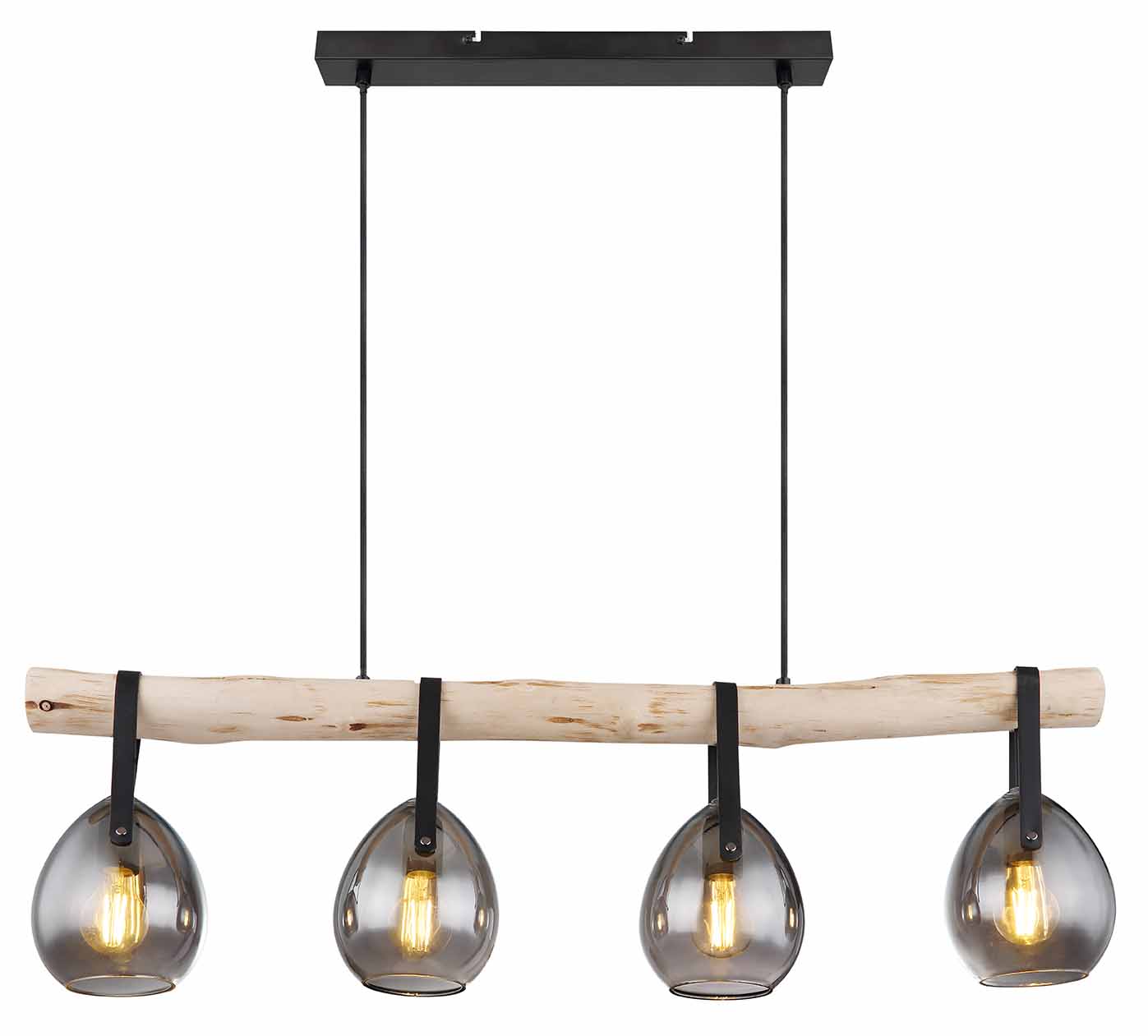 Suspensions rurales en verre et métal noir Globo Diethild – Image 2