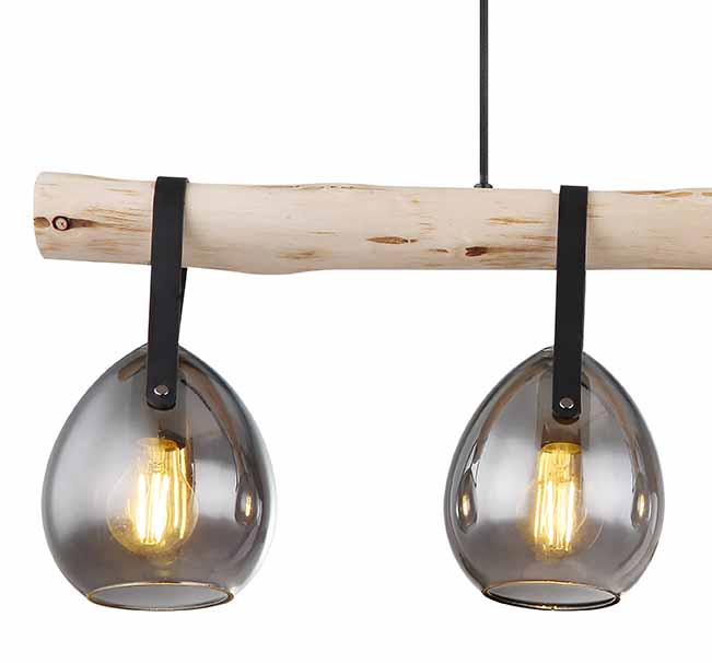 Suspensions rurales en verre et métal noir Globo Diethild – Image 3