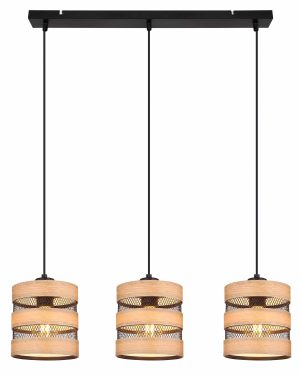 Alternative view of Suspensions rurales noires en métal Globo Soeni