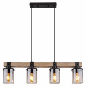 Alternative view of Suspensions verre noir style campagne Globo Lila