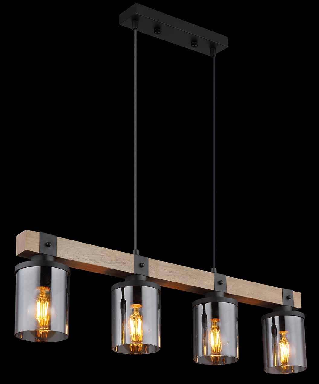 Suspensions verre noir style campagne Globo Lila – Image 4