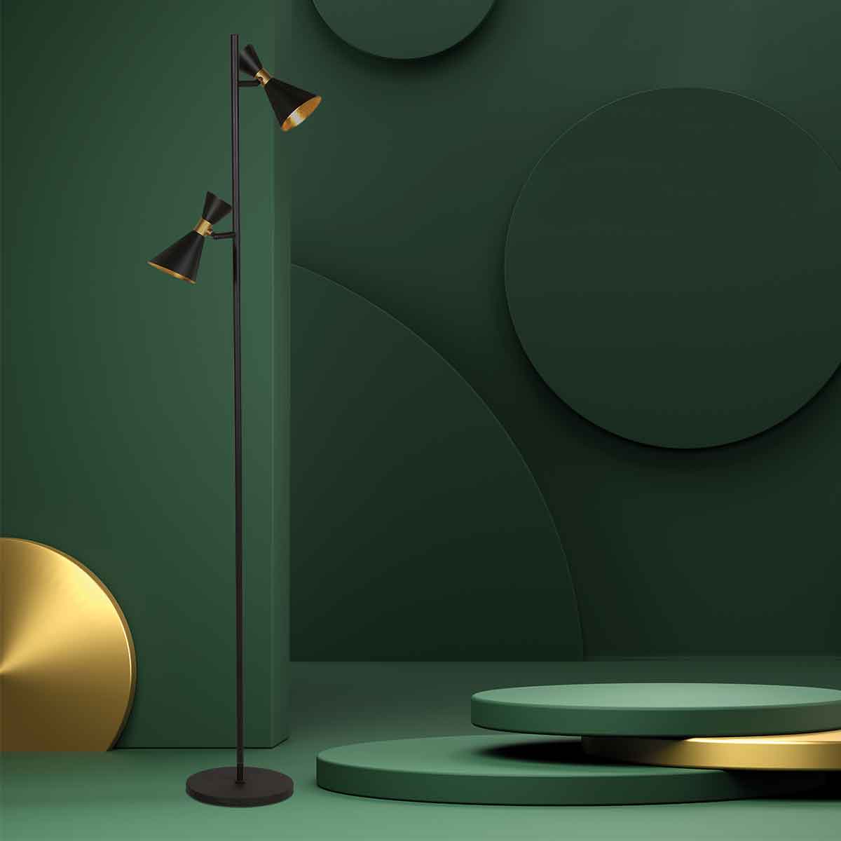 Lampadaire tendance en métal noir Anne Lighting Preto – Image 3