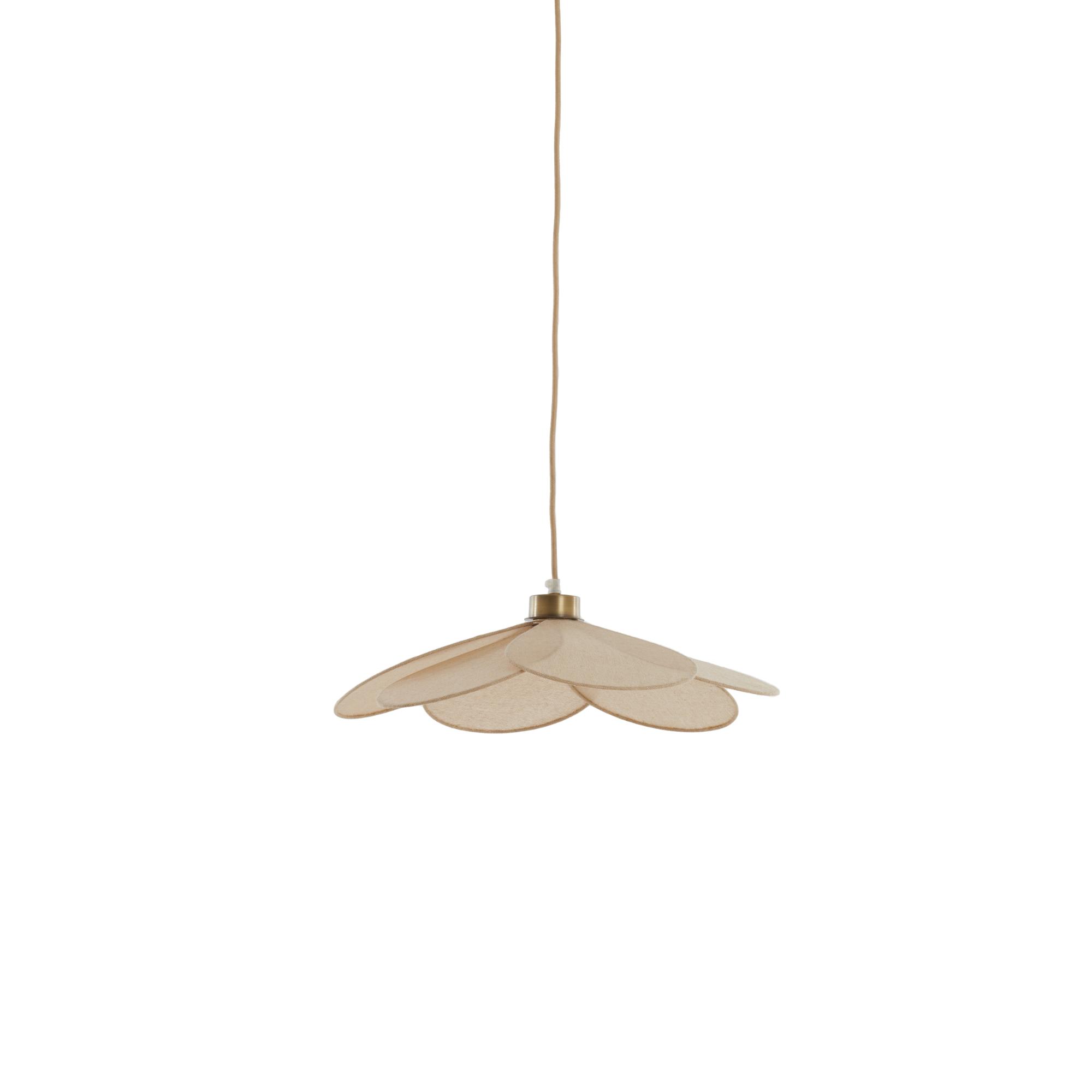 Suspension beige en forme de fleur en textile Light & Living Fyano