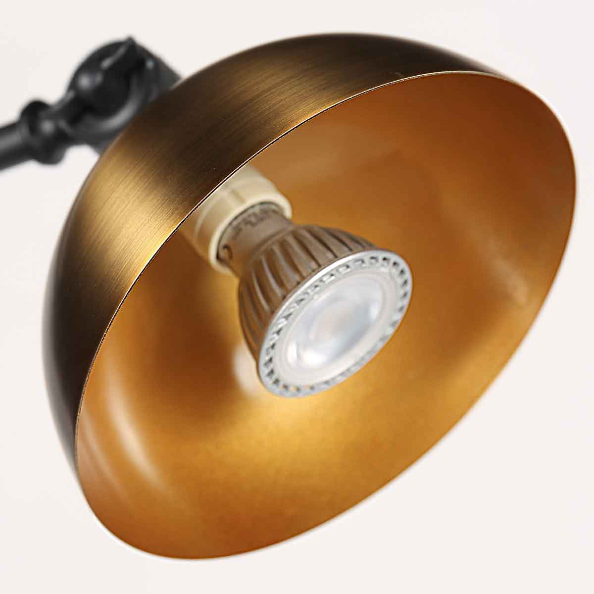 Lampe sur pied rétro noire avec abat-jour bronze Steinhauer Pintino – Image 5