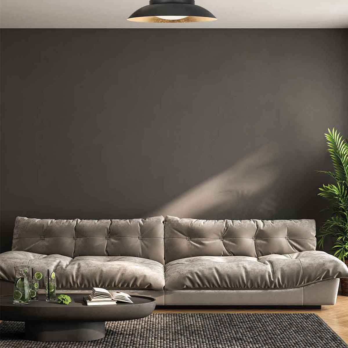 Plafonnier tendance en métal noir Steinhauer Ceiling and wall – Image 3