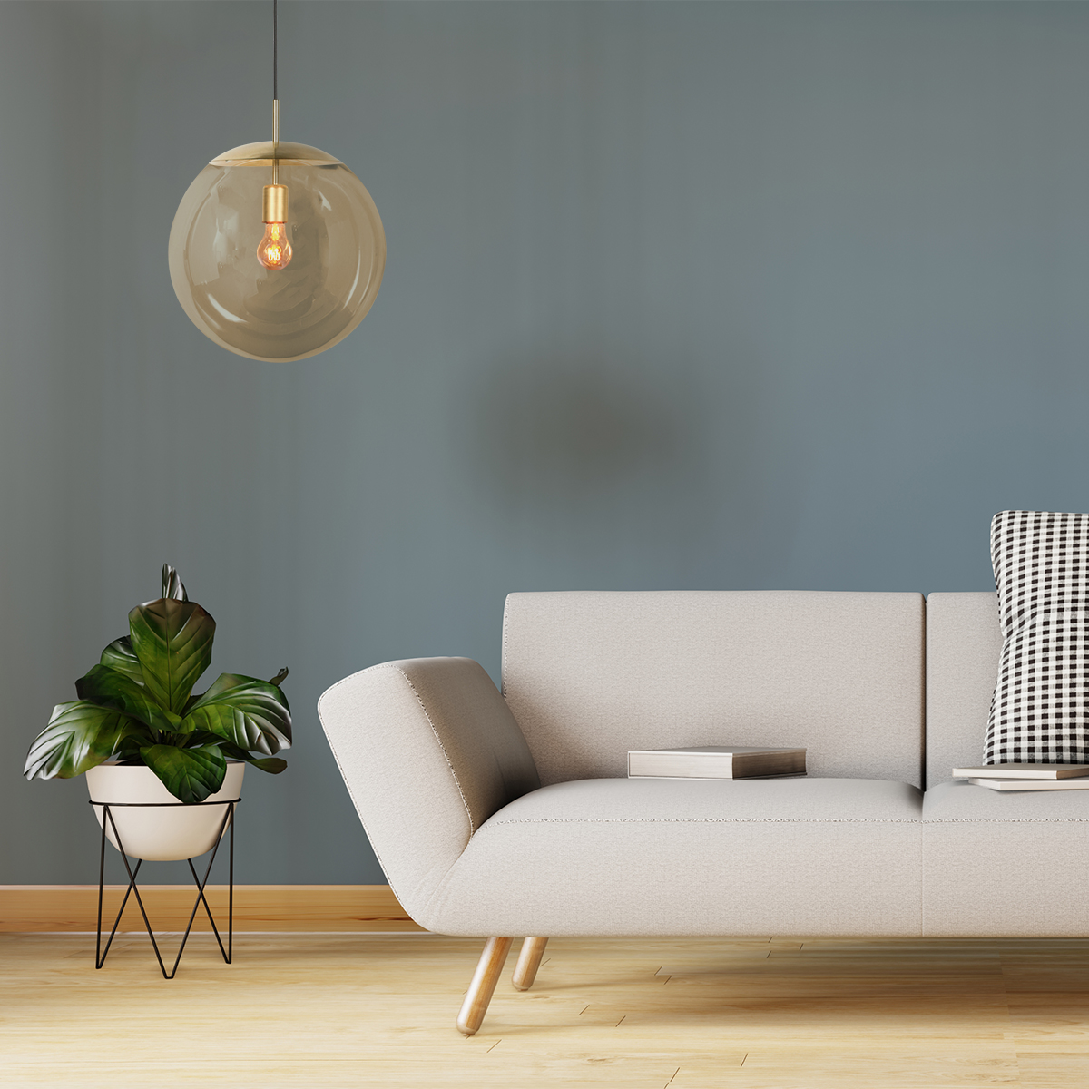 Lampe boule XL en verre ambré Steinhauer Bollique – Image 3