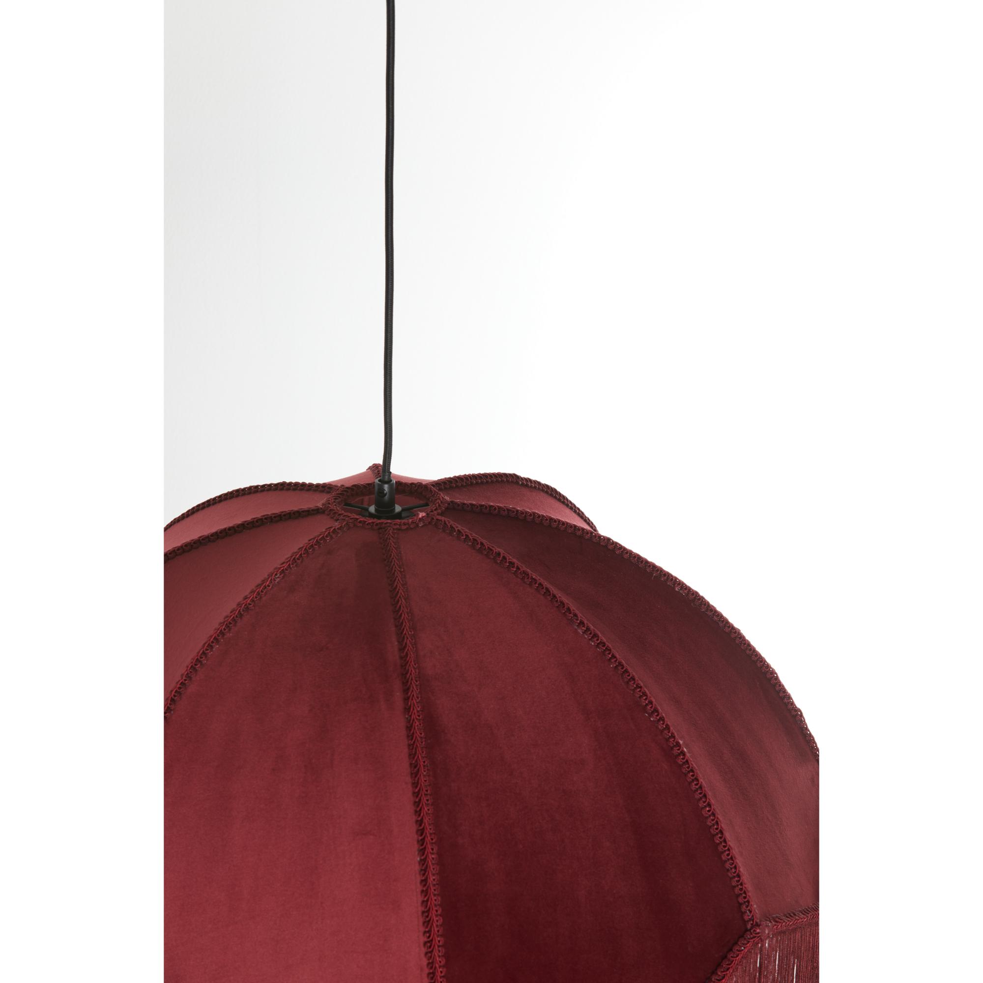 Suspension vintage rouge en velours Light & Living Malacia – Image 3