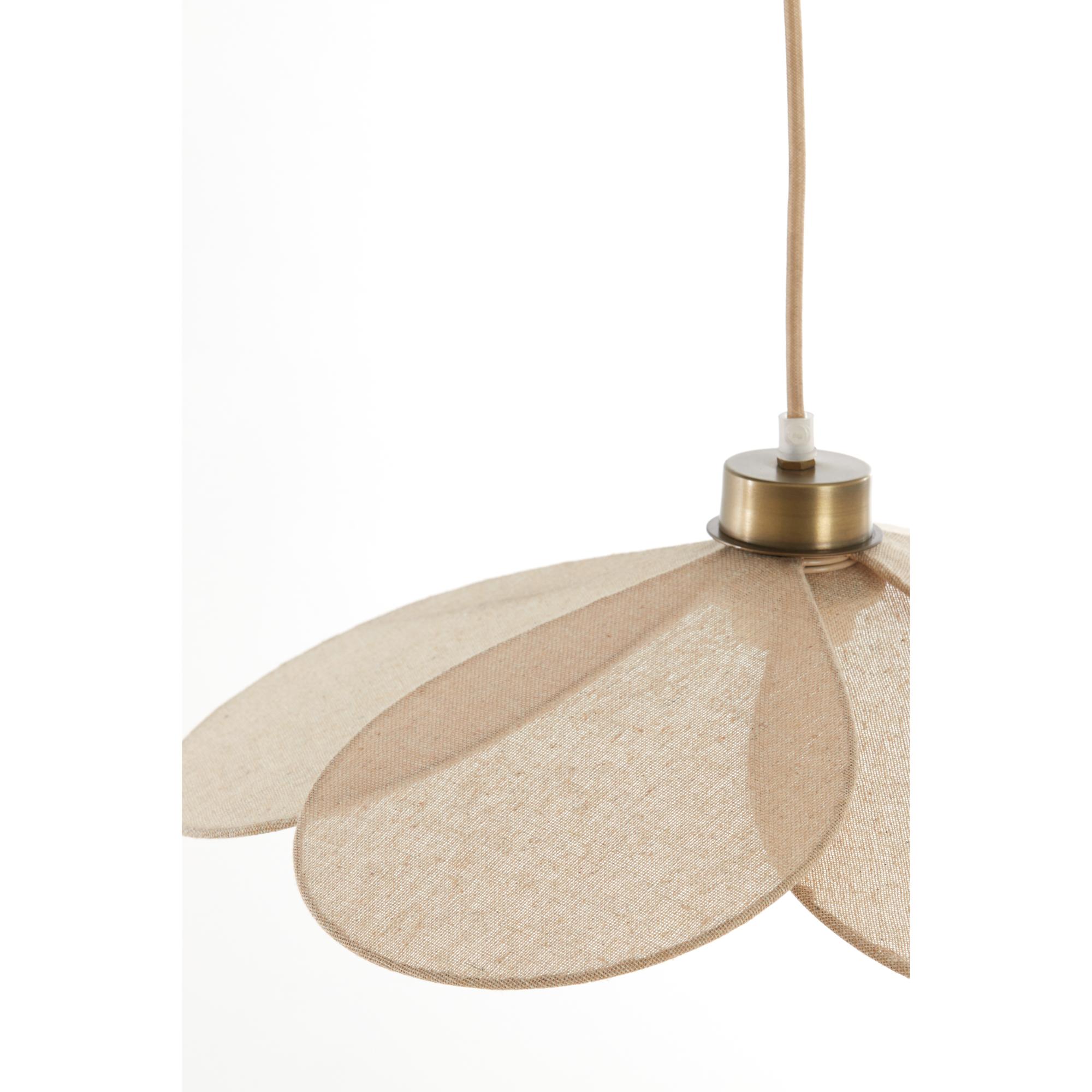 Suspension beige en forme de fleur en textile Light & Living Fyano – Image 3