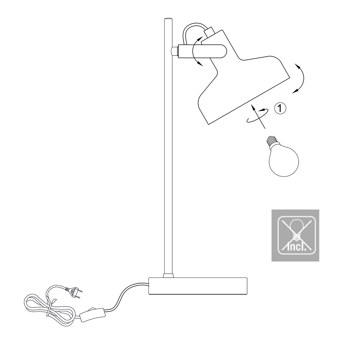 Lampe de table rétro avec détails dorés Mexlite Prato – Image 7