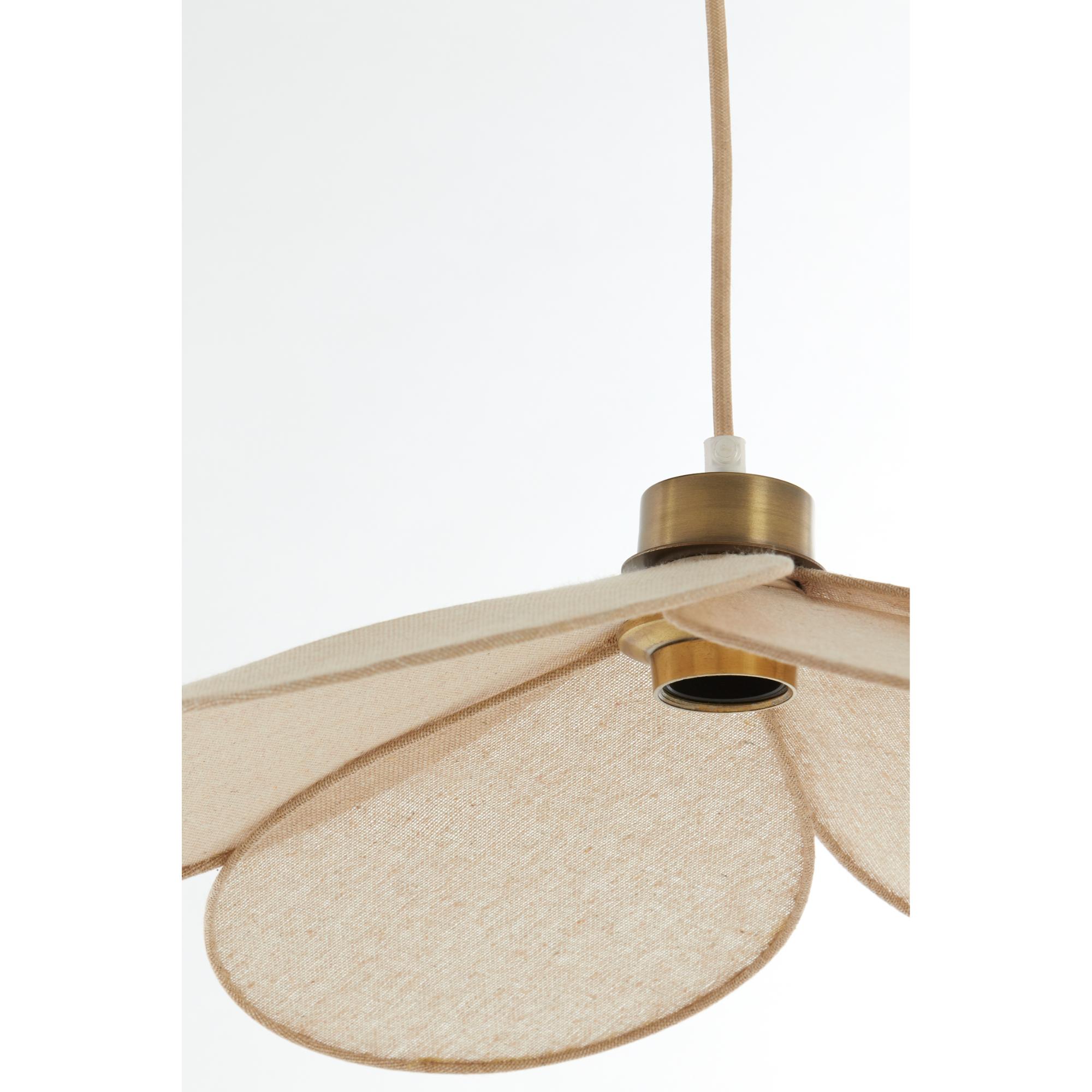 Suspension beige en forme de fleur en textile Light & Living Fyano – Image 4