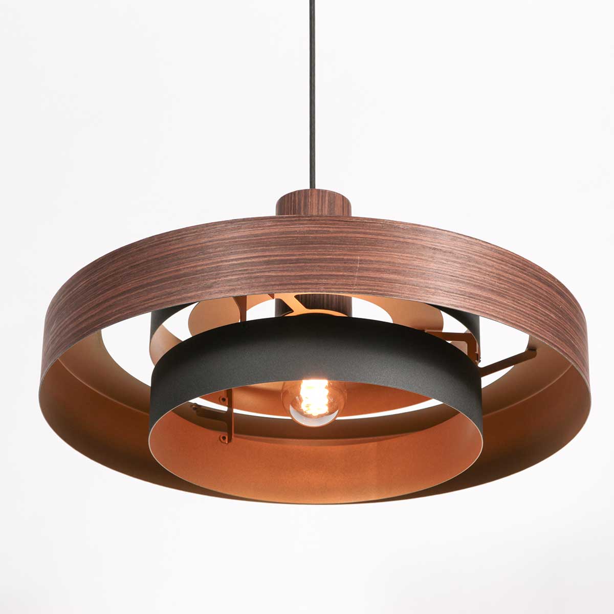 Suspension ronde rétro en bois Anne Lighting Flinter – Image 12