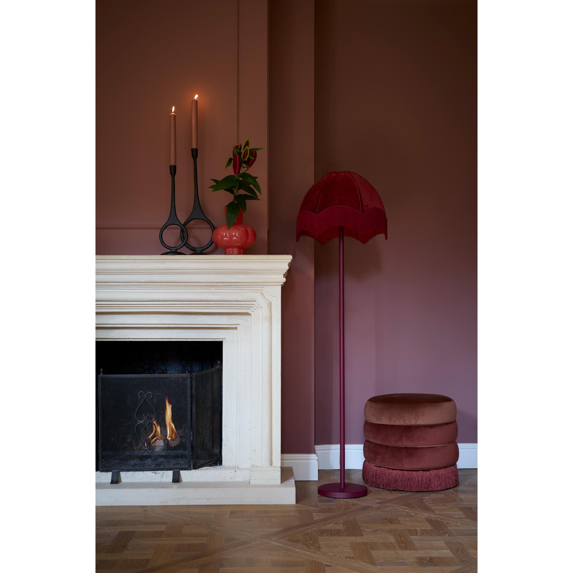 Abat-jour vintage rouge en velours Light & Living Malacia – Image 5