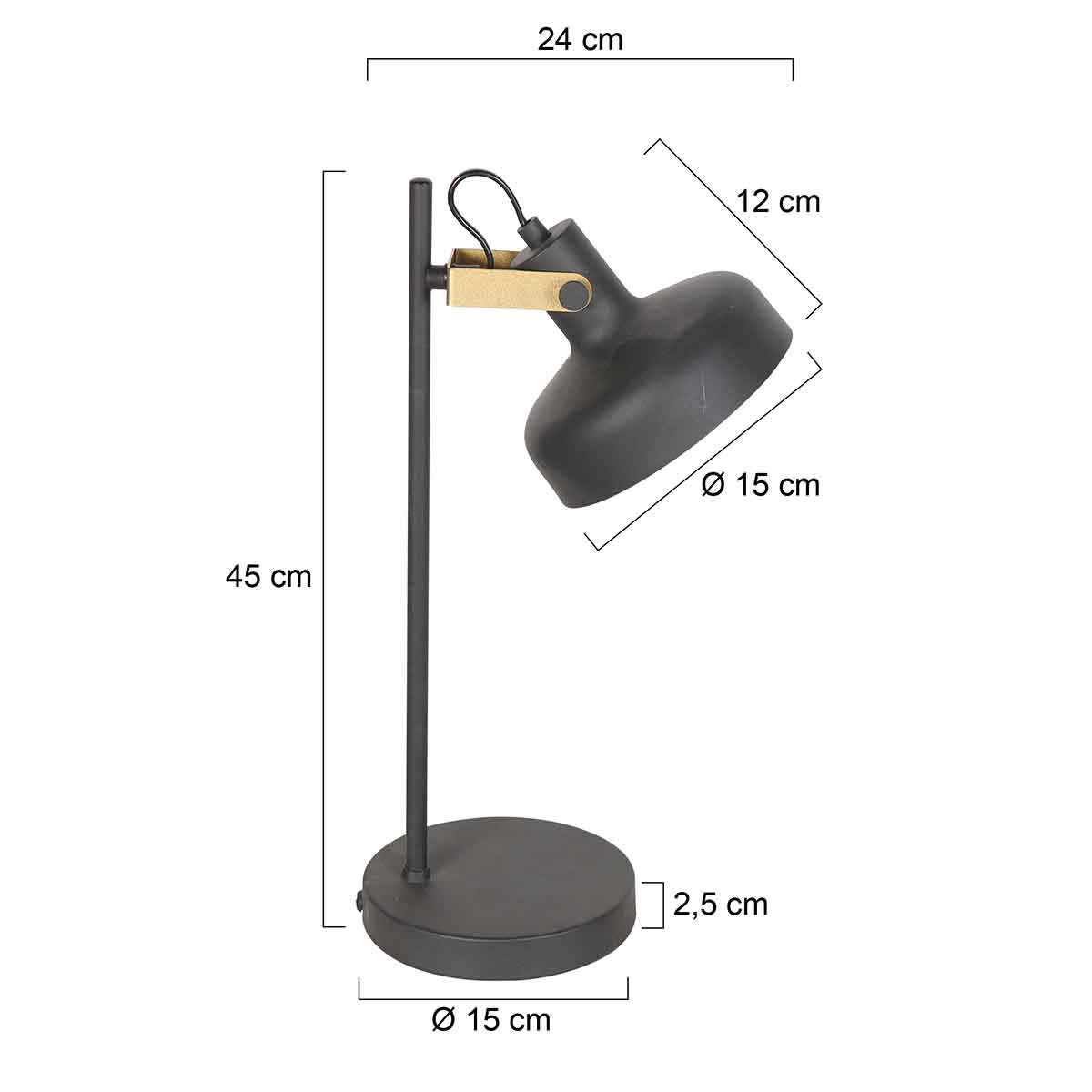 Lampe de table rétro avec détails dorés Mexlite Prato – Image 6