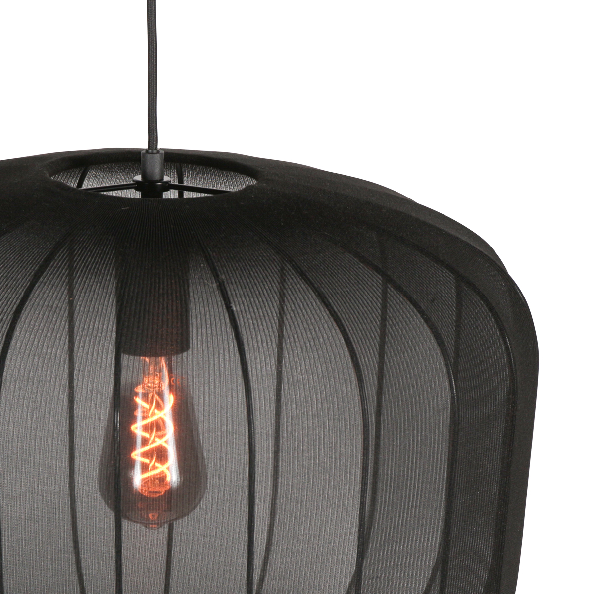 Suspension japandi noire en textile raffiné Anne Lighting Sable – Image 4