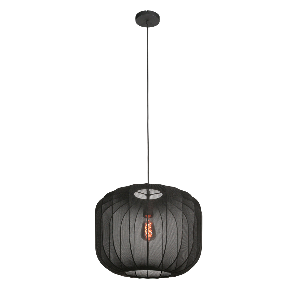 Suspension japandi noire en textile raffiné Anne Lighting Sable – Image 2