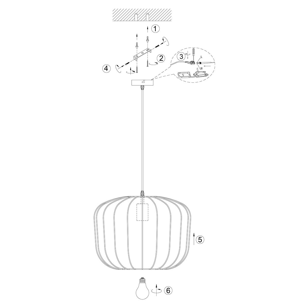 Suspension japandi noire en textile raffiné Anne Lighting Sable – Image 8
