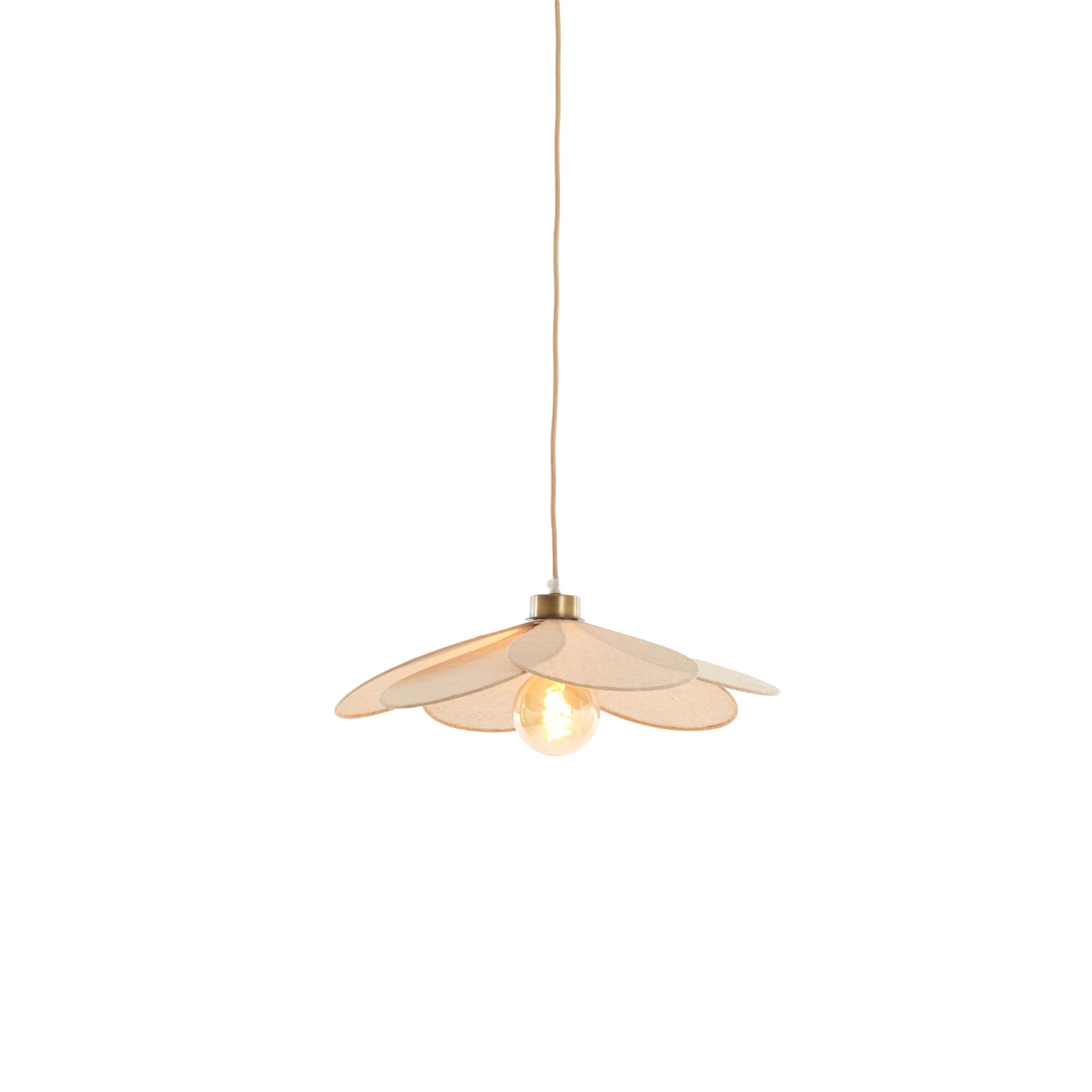 Suspension beige en forme de fleur en textile Light & Living Fyano – Image 7
