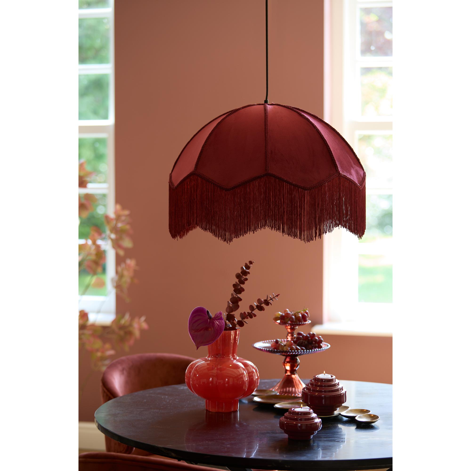 Suspension vintage rouge en velours Light & Living Malacia – Image 7